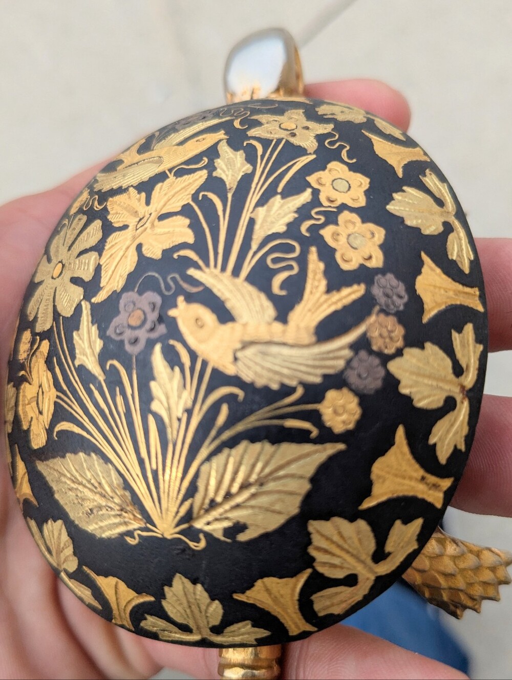 Vintage Damascene Turtle Hotel Desk Bell BOJ Eibar Spain Working